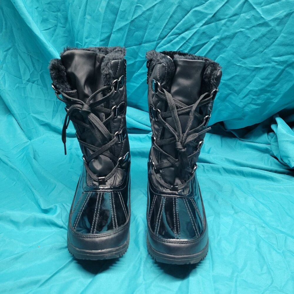 Totes Womens Black Winter Boots Insulated Waterproof Snow Boots Lace-Up Size 8 A - Picture 3 of 10